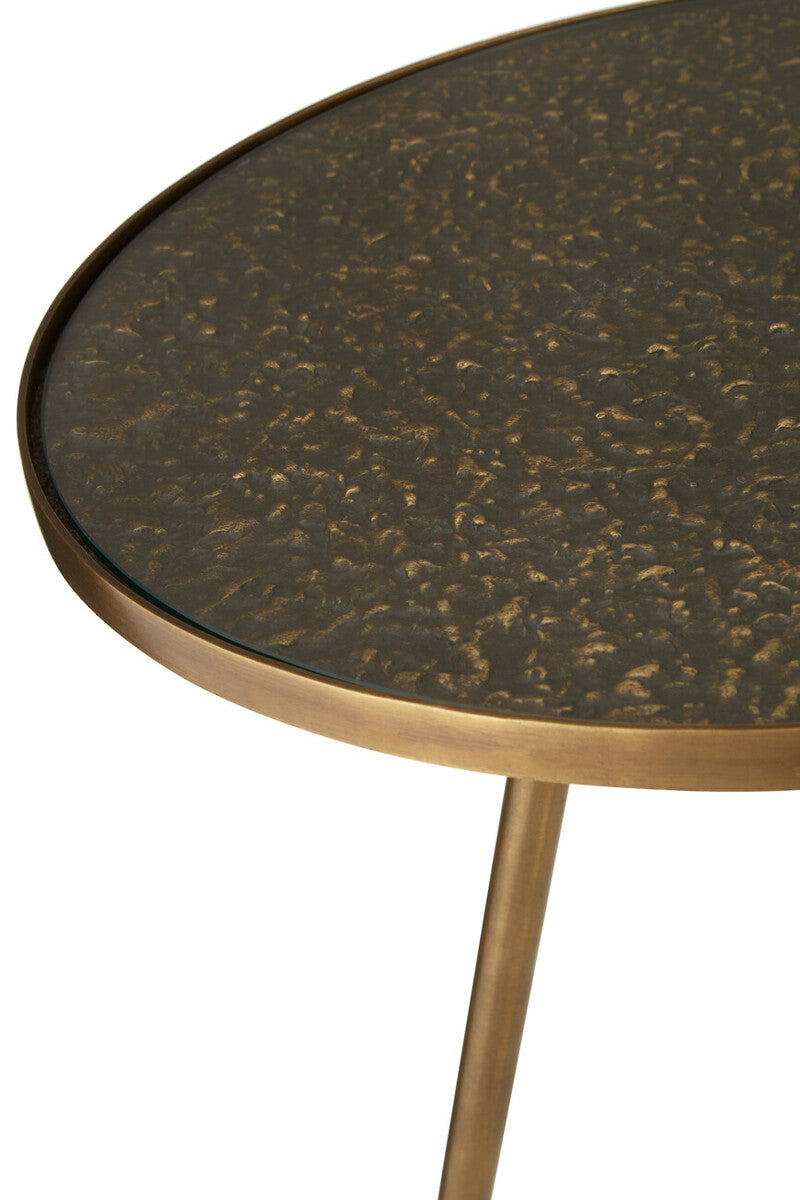 Akola Antique Gold Finish Side Table