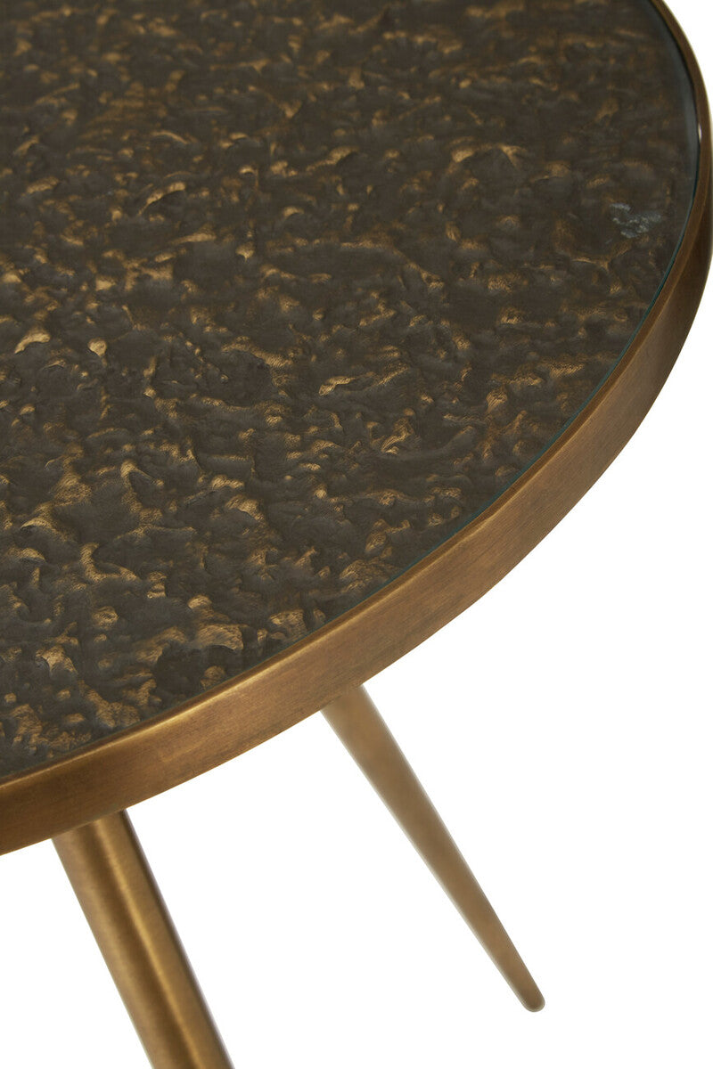 Akola Antique Gold Finish Side Table