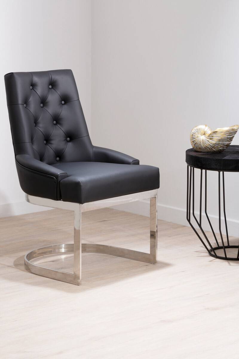 Azalea Black Faux Leather Dining Chair