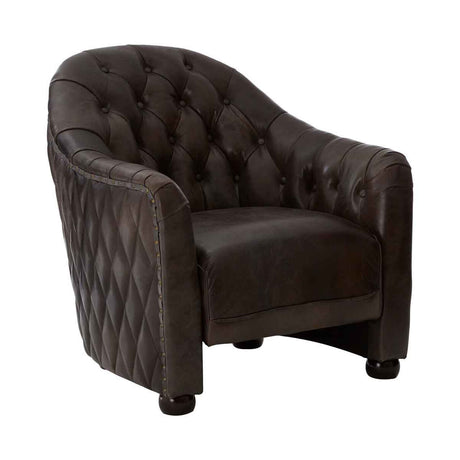 Victor Grey Leather Classic Armchair