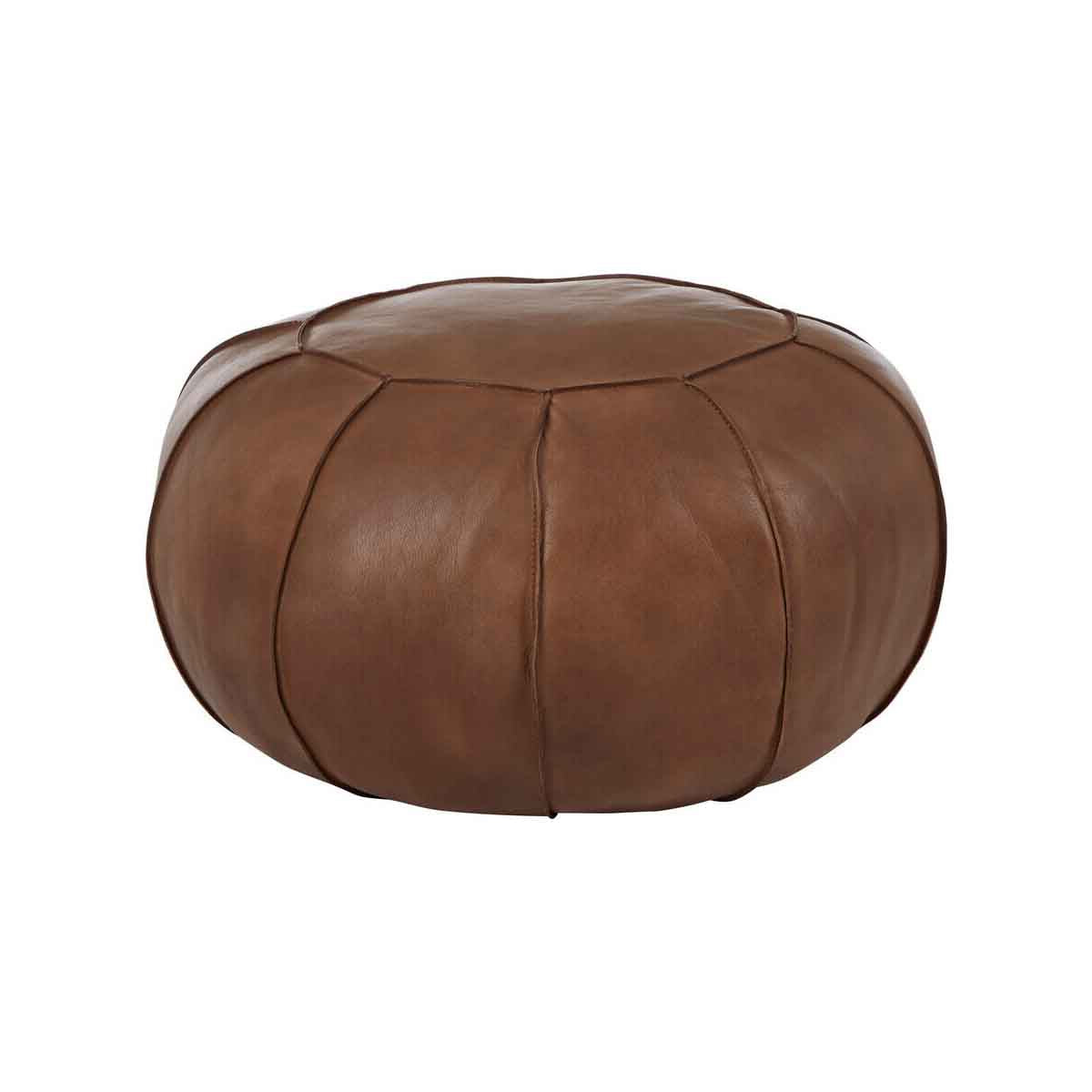 Buffalo Brown Leather Pouffe