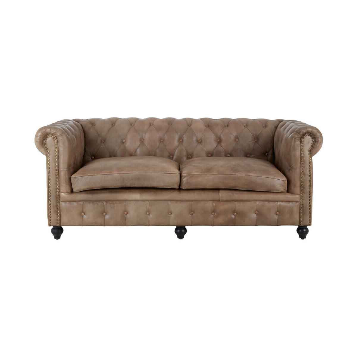 Buffalo 3 Seat Light Brown Leather Sofa