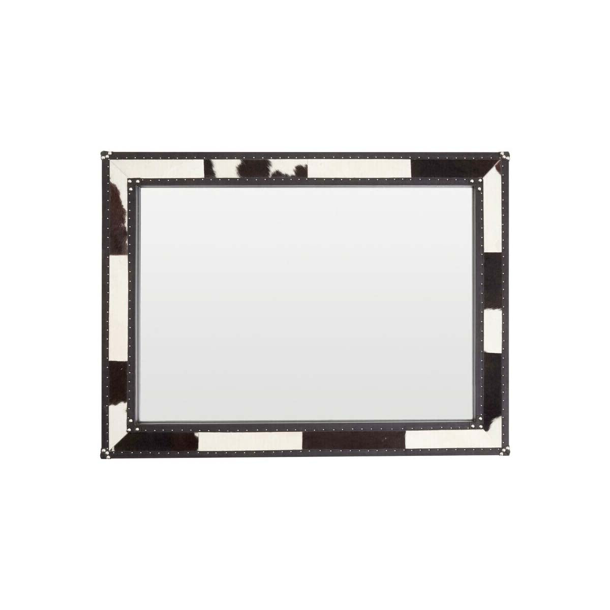 Kensington Townhouse Black And White Genuine Cowhide Wall Mirror