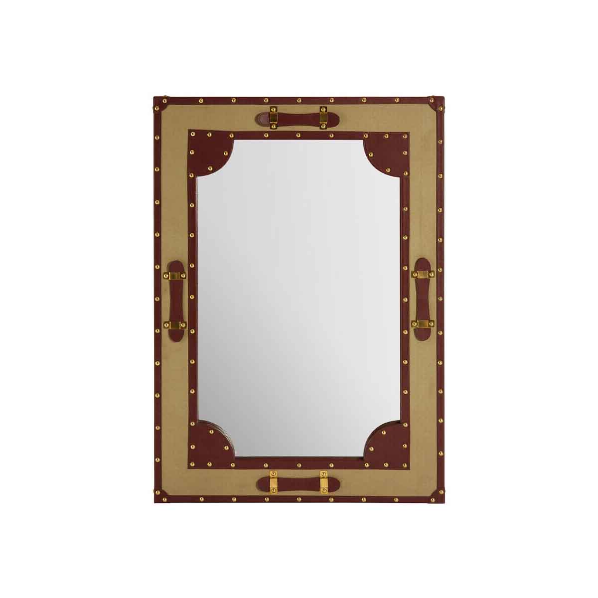 Columbus Canvas And Leather Trim Wall Mirror