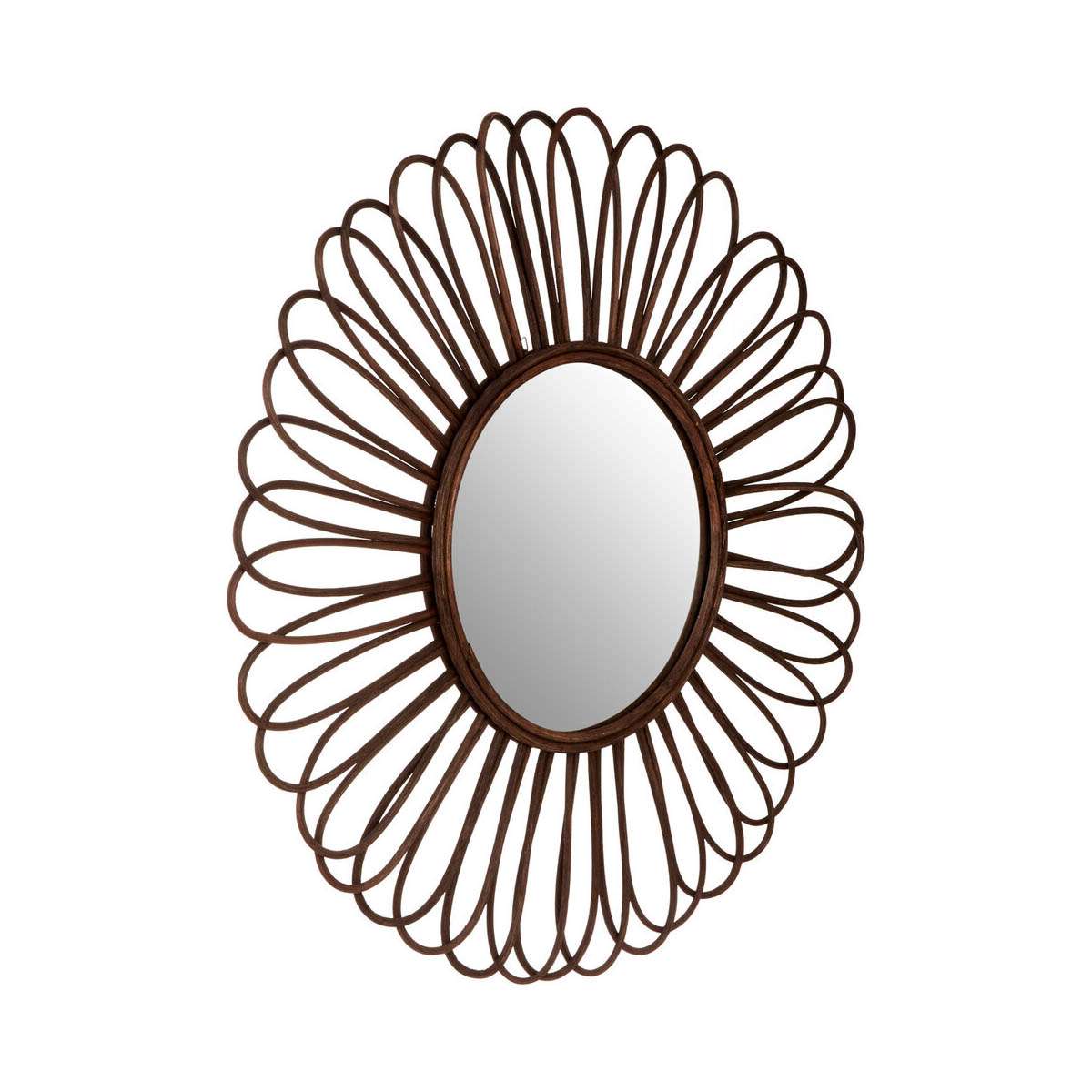 Batu Rattan Black Circular Wall Mirror