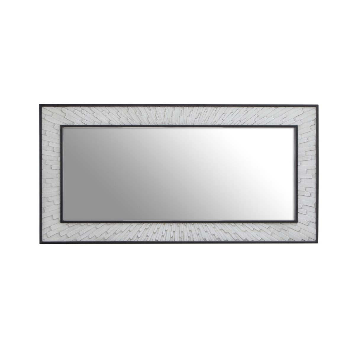 Milan Grey and White Finish Elm Wood Wall Mirror