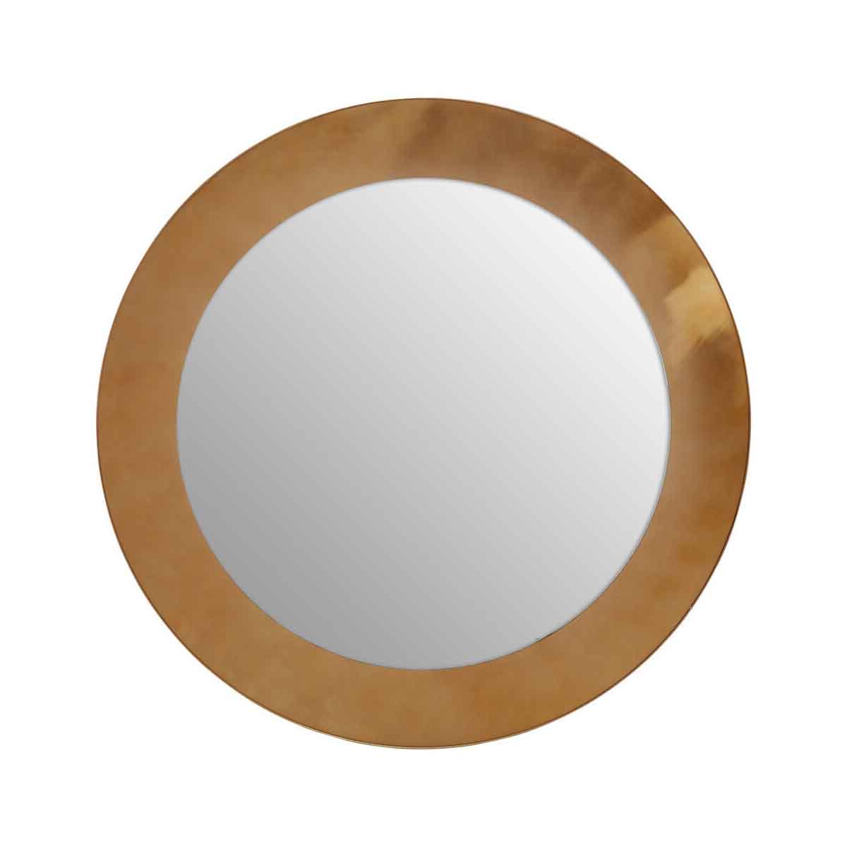 Grenoble Brushed Gold Round Wall Mirror