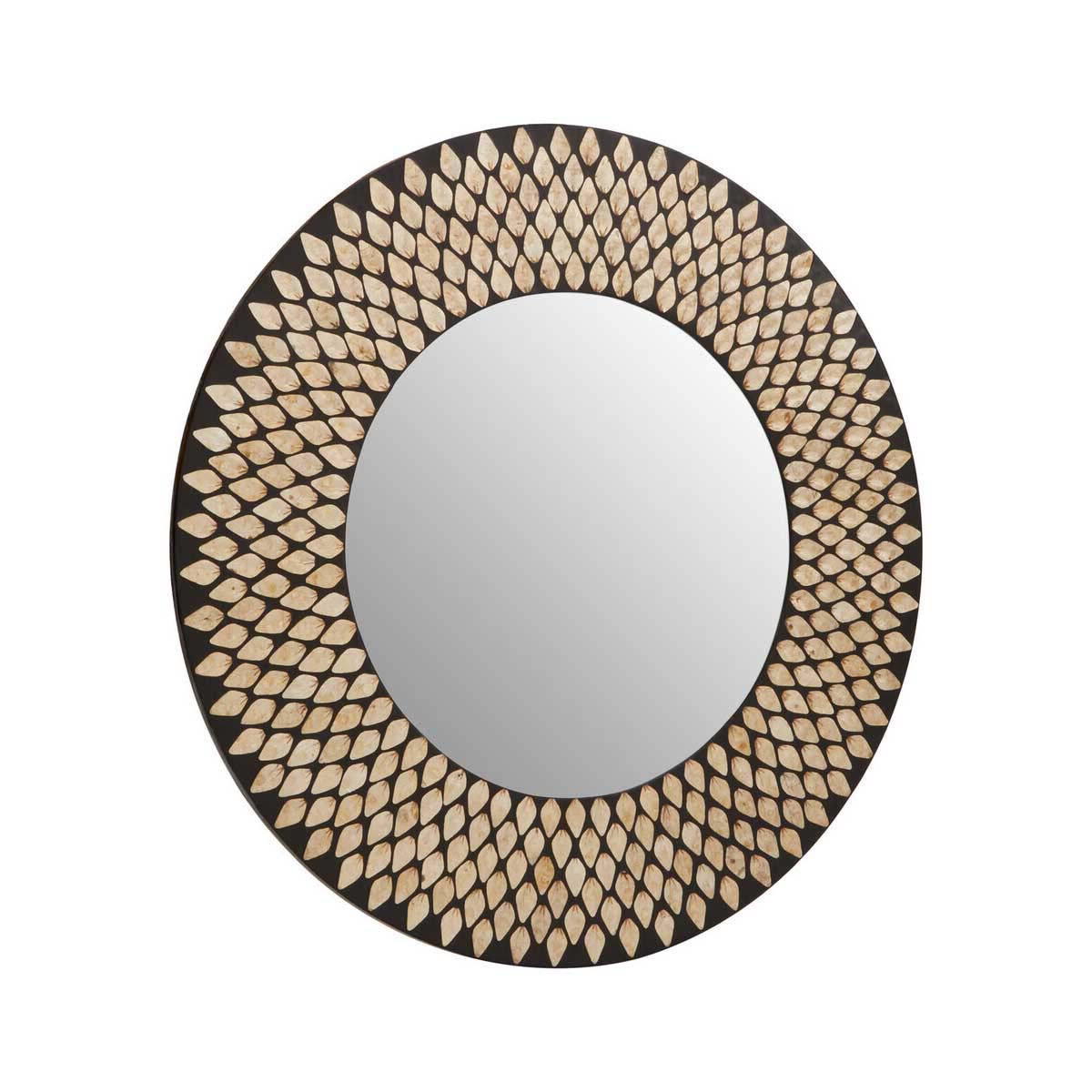 Palu Black And Gold Shell Wall Mirror