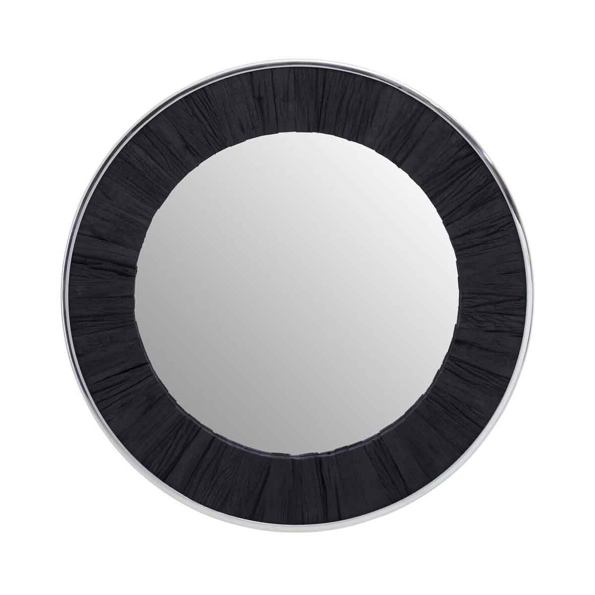 Kerala Black Round Wall Mirror