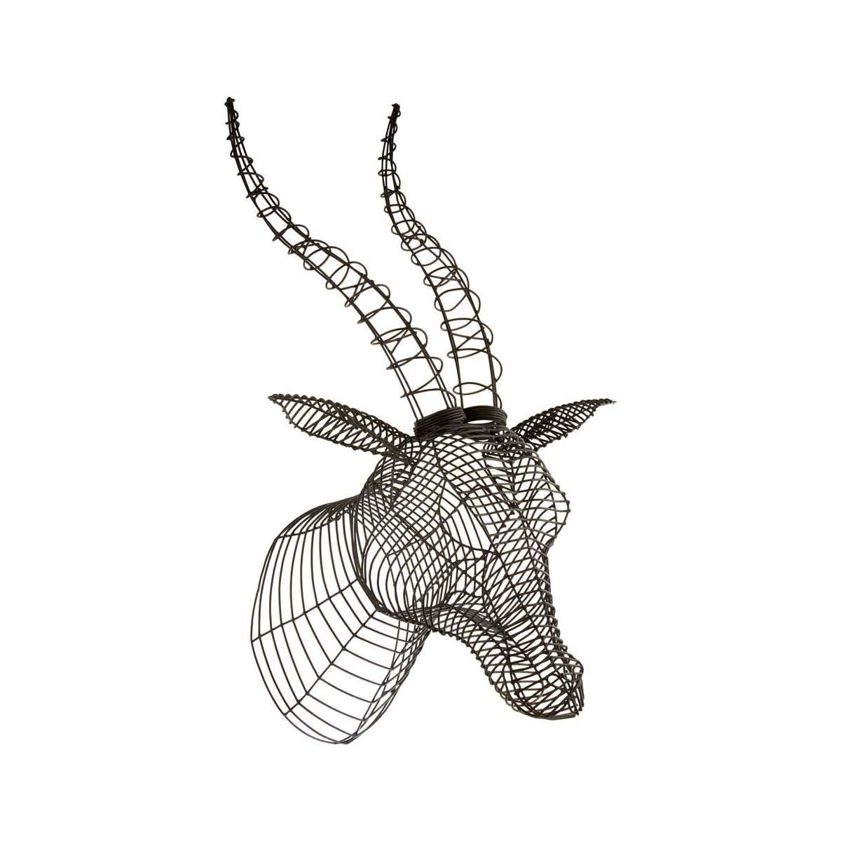 Zania Black Wire Antelope Head