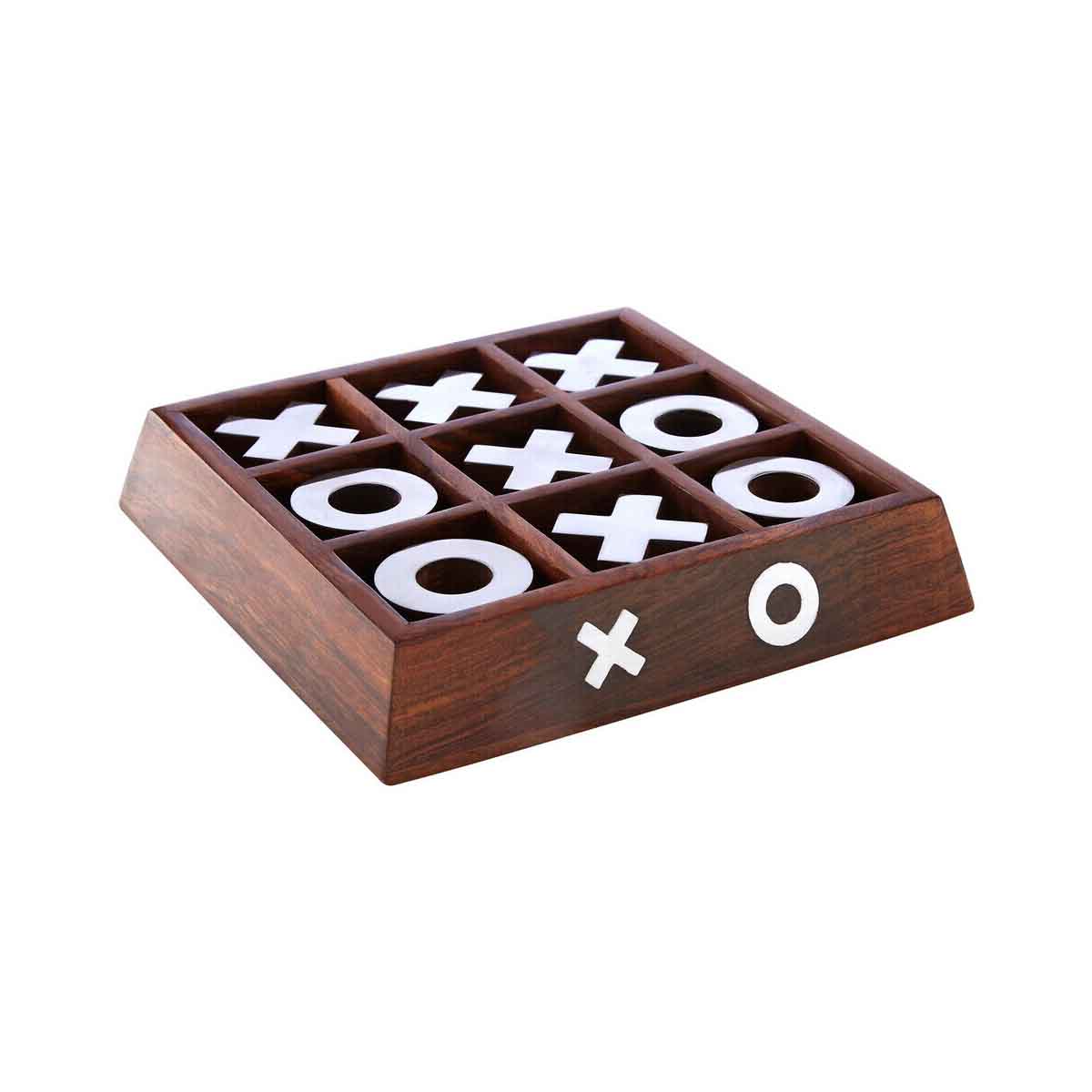 Churchill Games Sheesham Wood Noughts and Crosses Game