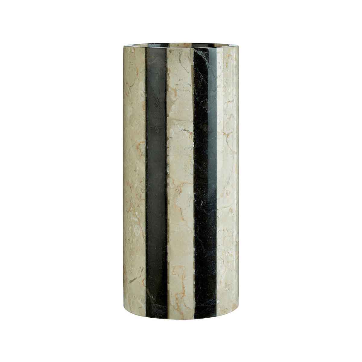 Sura Cream and Black Small Marble Vase