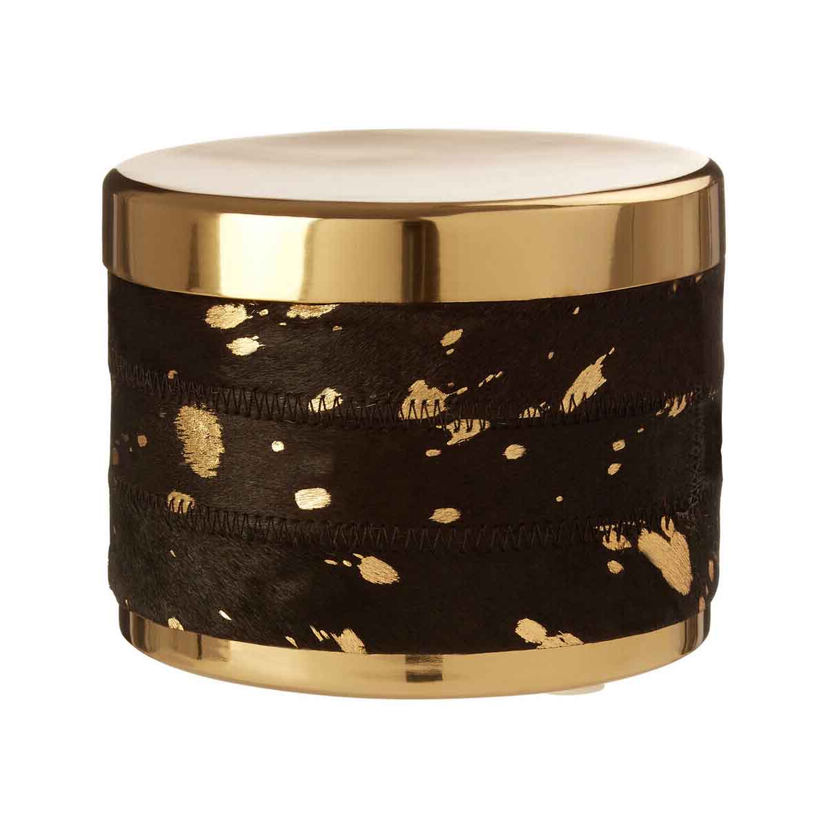 Bowerbird Large Gold And Black Trinket Box
