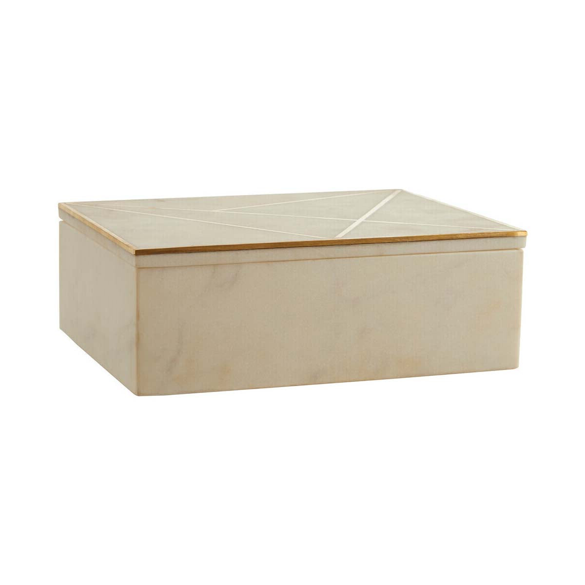 Sena Large White Marble Trinket Box