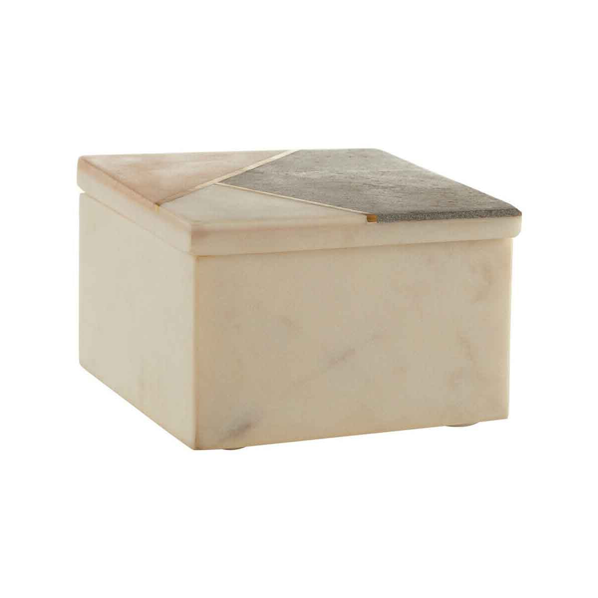 Kira Small Square Marble Trinket Box