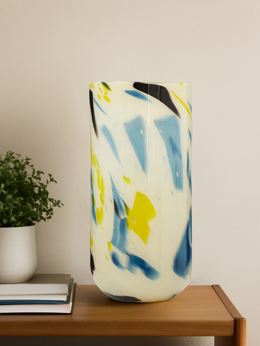 Carra Large Abstract Design Glass Vase