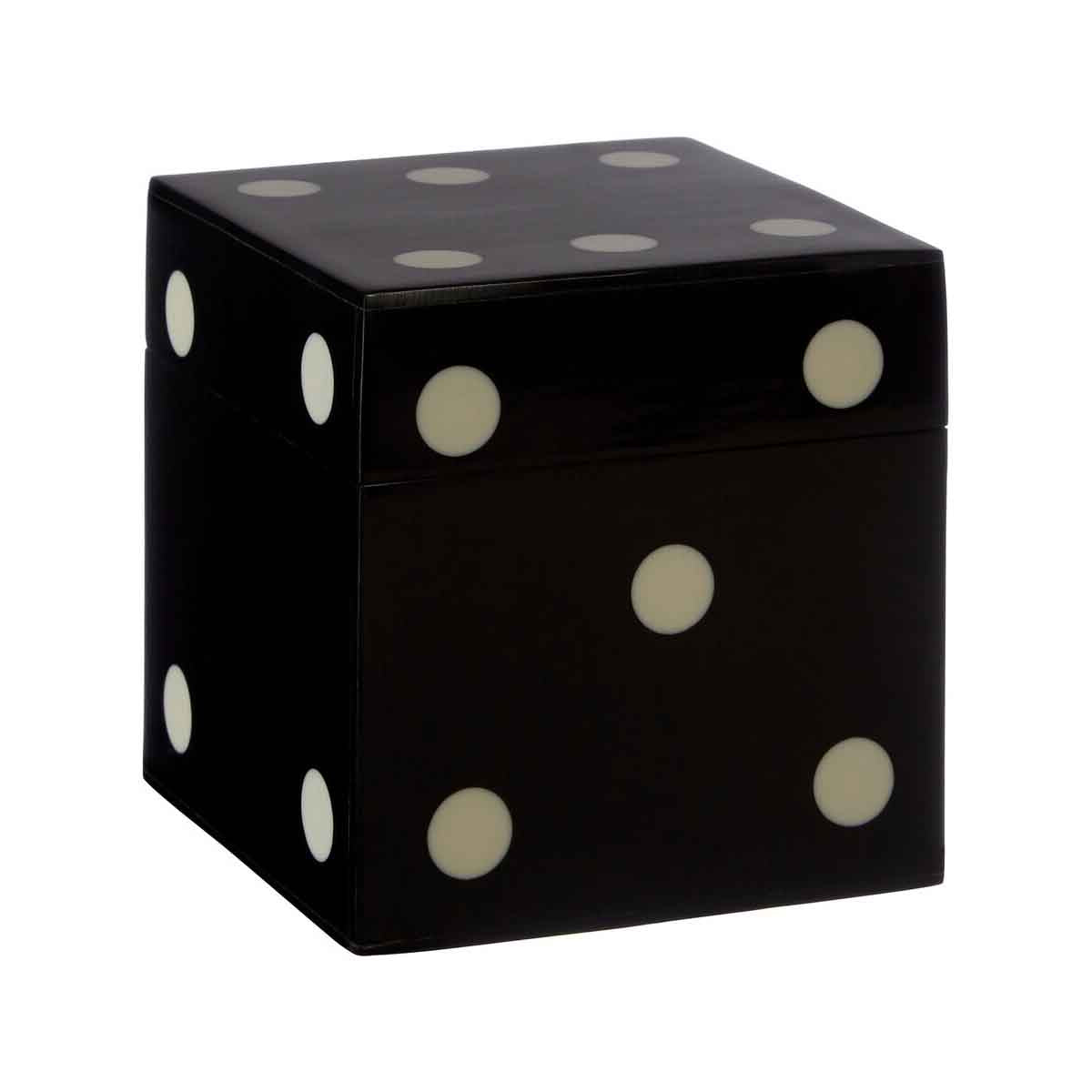 Churchill Games Black and White Dice Box with 5 Dice