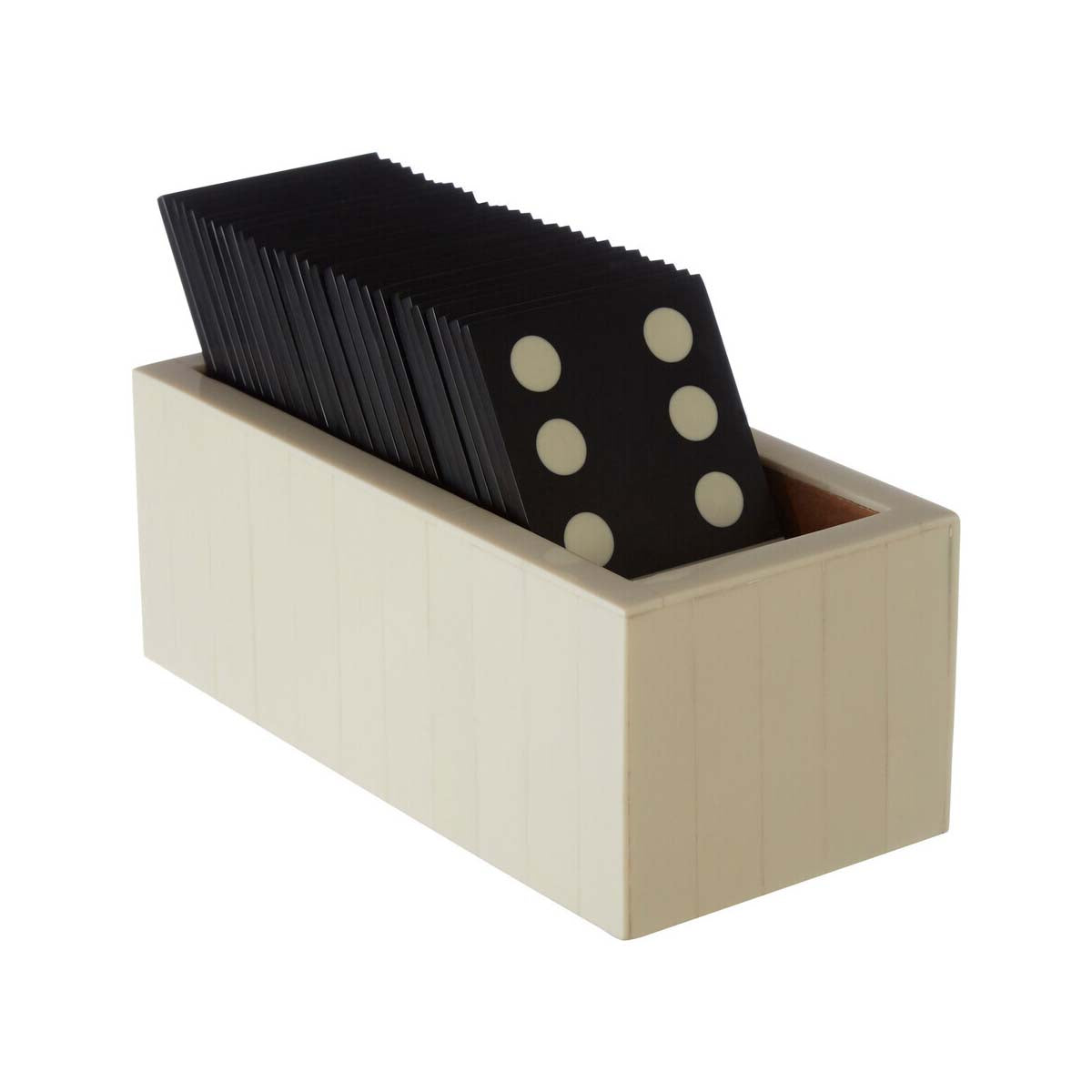 Churchill Games Domino Set White with Black Dominoes