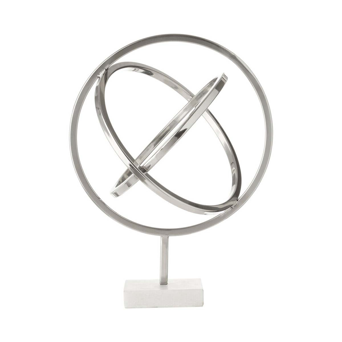Mirano Silver Finish Spiral Sculpture with Marble Base