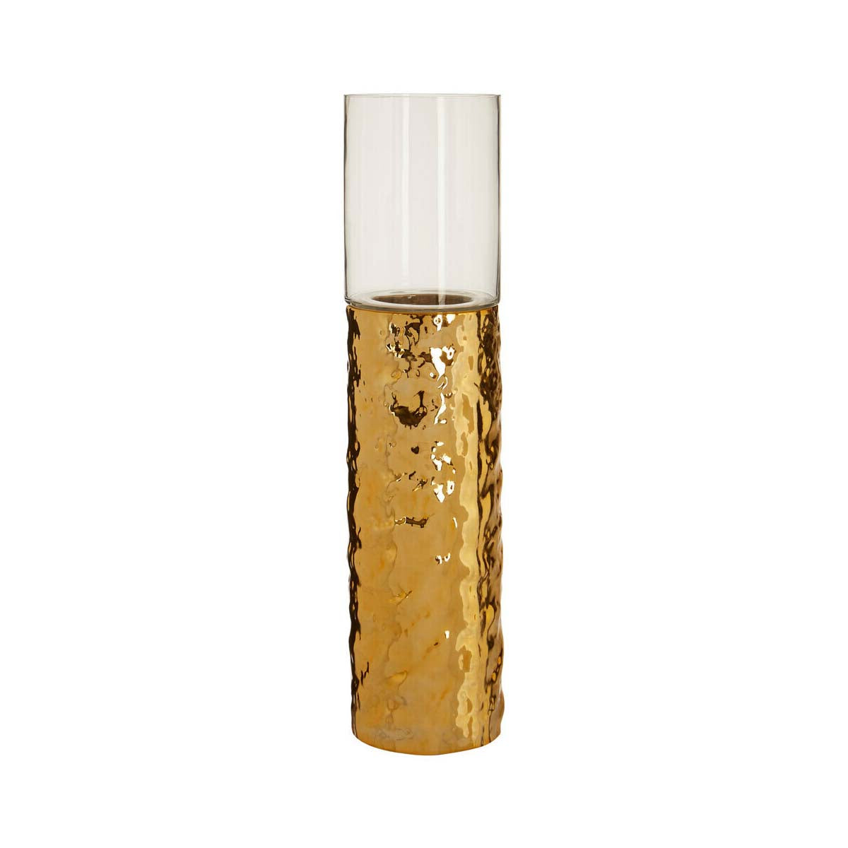 Martele Large Pillar Gold Candle Holder