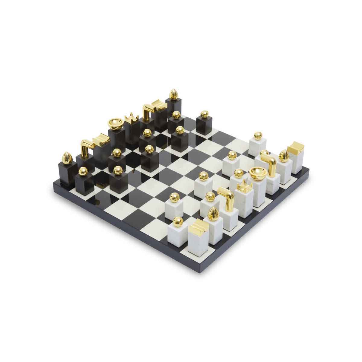 Flos Marble And Wood Chess Set