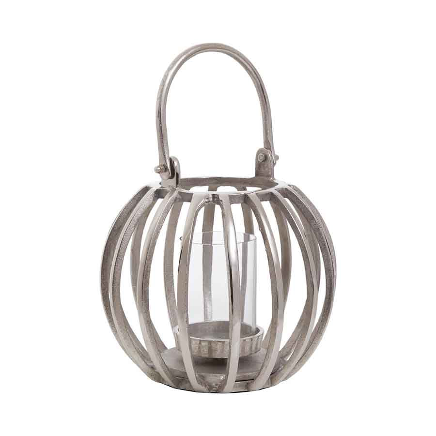Aura Small Silver Finish Lantern
