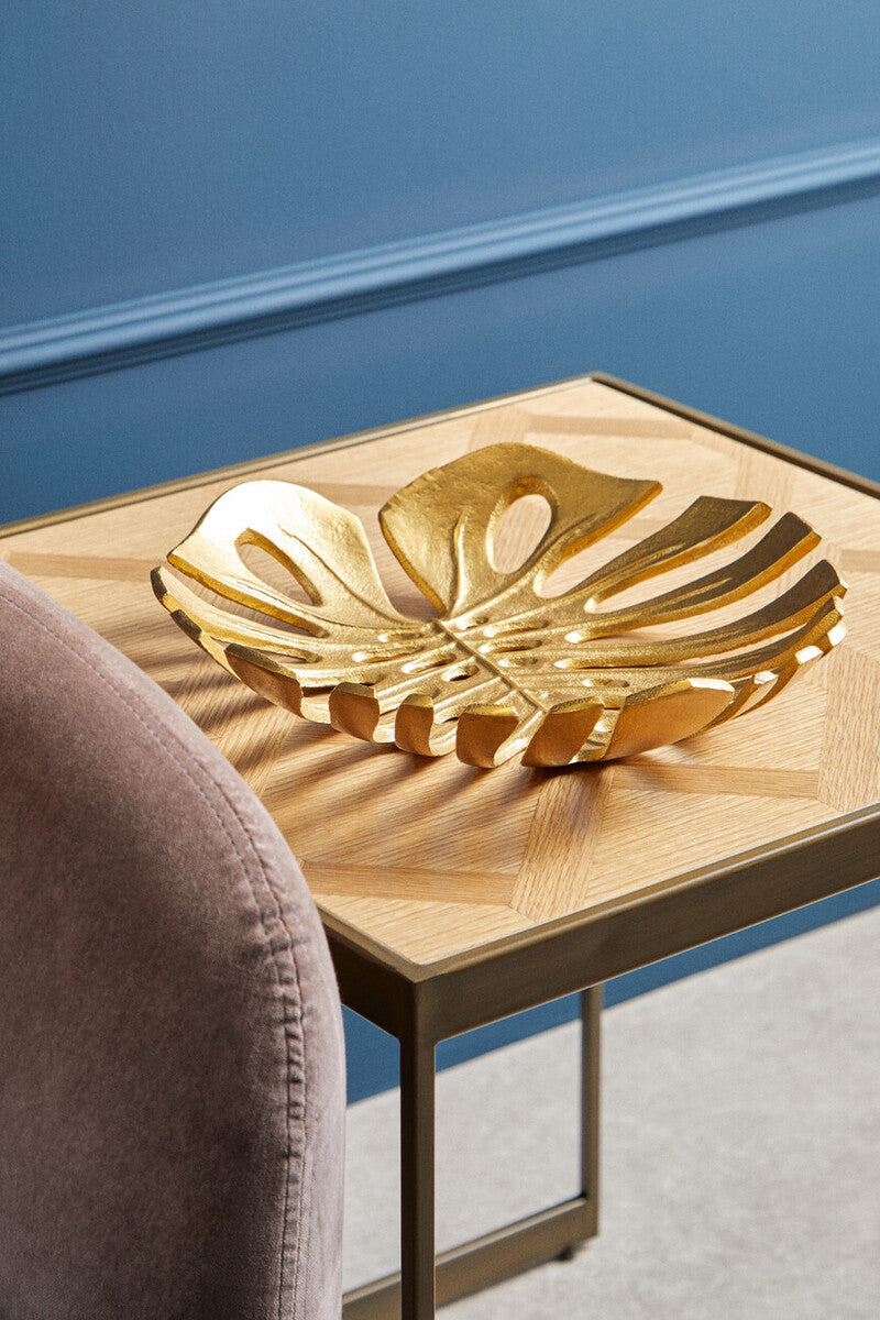 Prato Monstera Large Gold Finish Leaf Dish