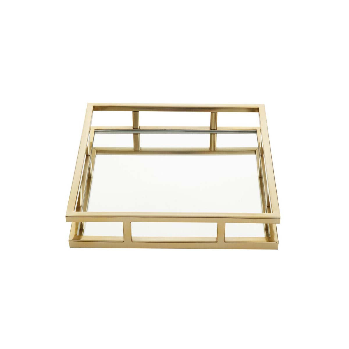 Cruzar Square Gold Finish Tray