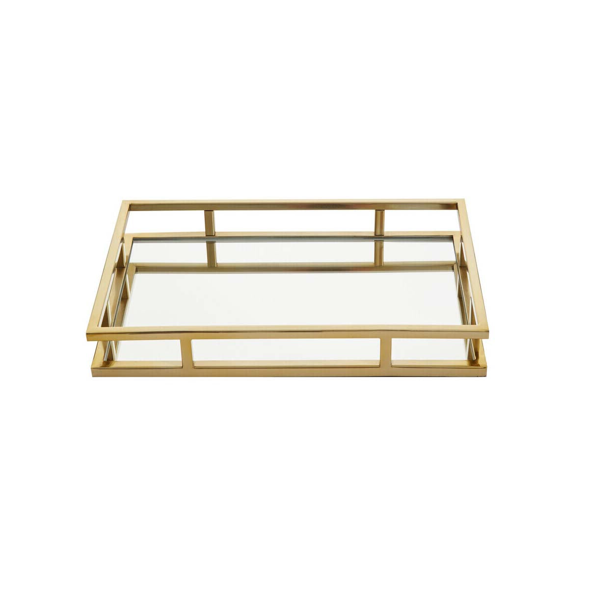 Cruzar Rectangular Gold Finish Tray