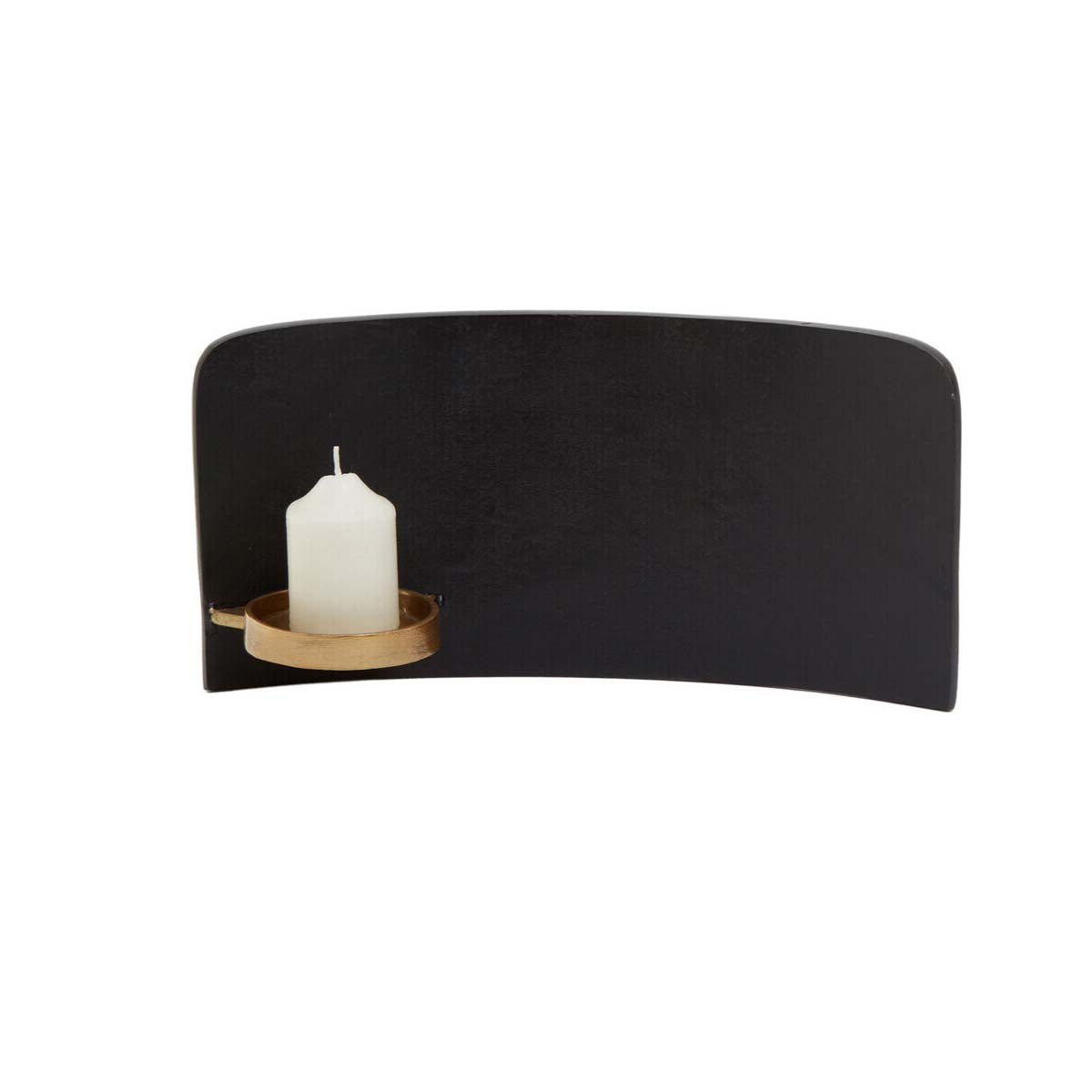 Daito Black and Gold Finish Aluminium Candle Holder