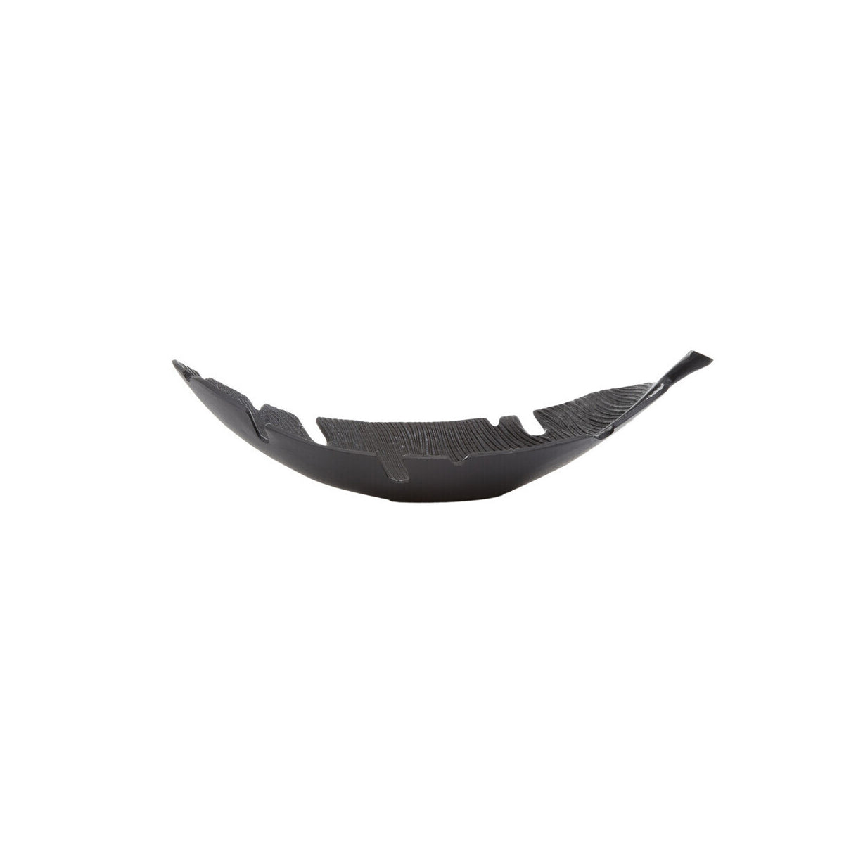 Prato Black Finish Curved Leaf Dish