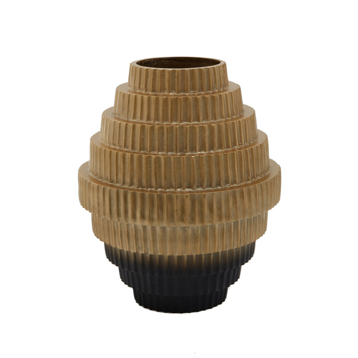 Deomali Large Ombre Gold and Black Vase