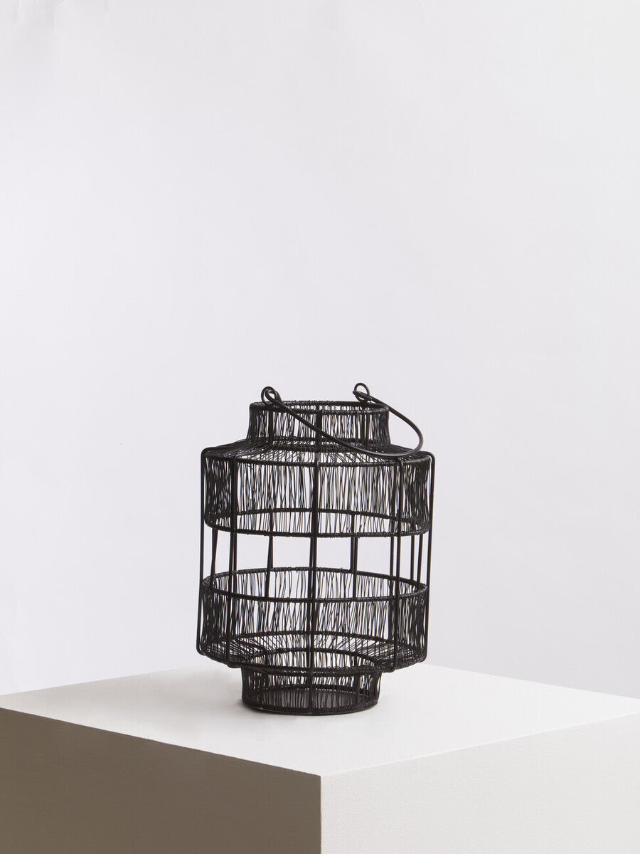 Enzo Small Black Wire Lantern