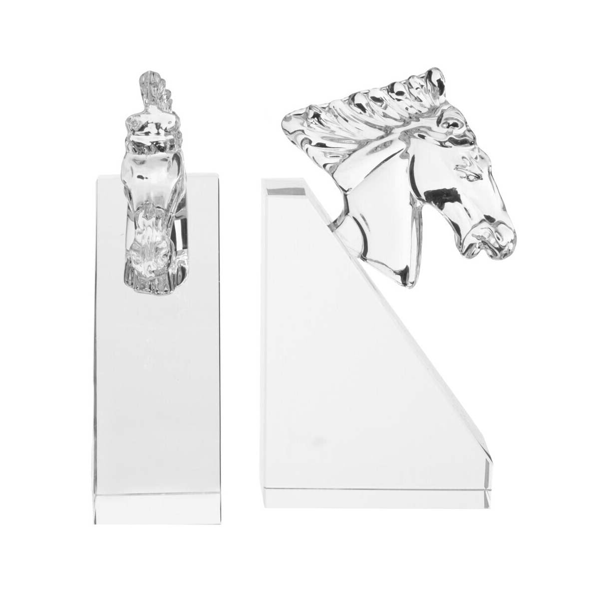 Carrie Set Of 2 Crystal Horse Bookends
