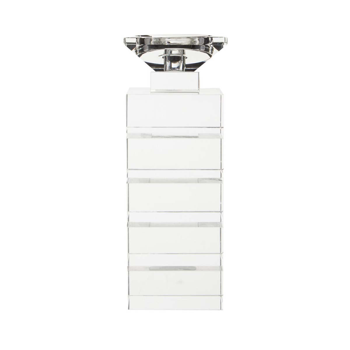 Carrie Clear Finish Small Candle Holder