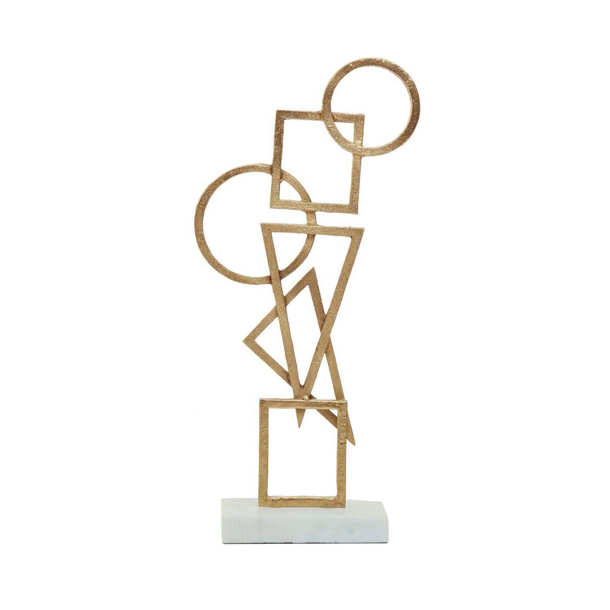 Simbolo Gold Metal Sculpture On Marble Base