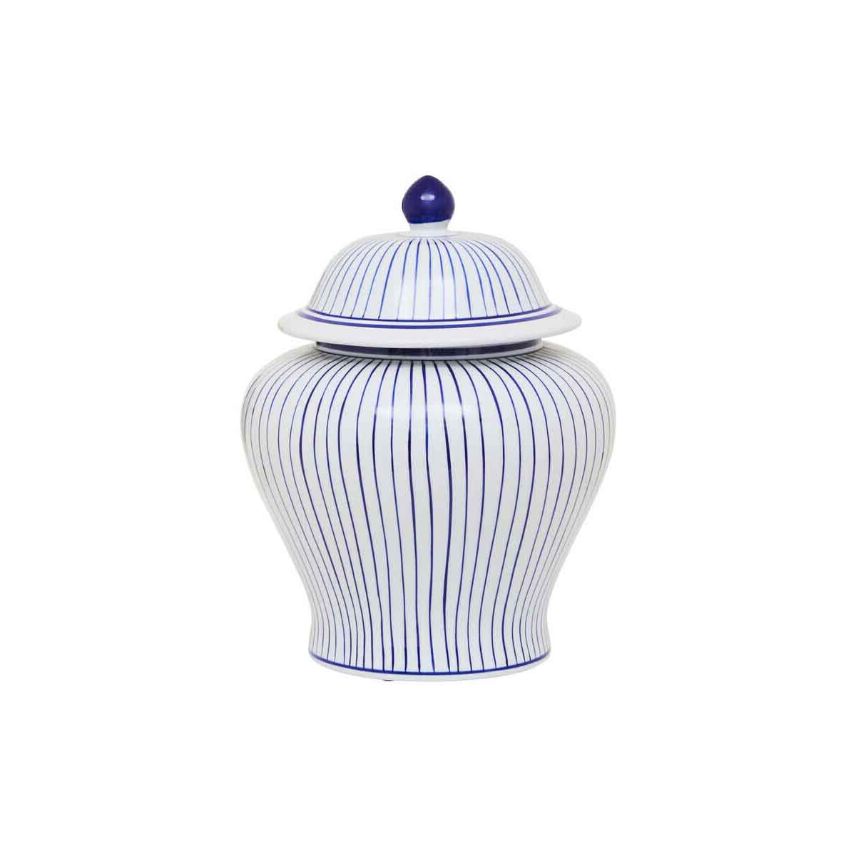 Damson Small White And Blue Ceramic Jar
