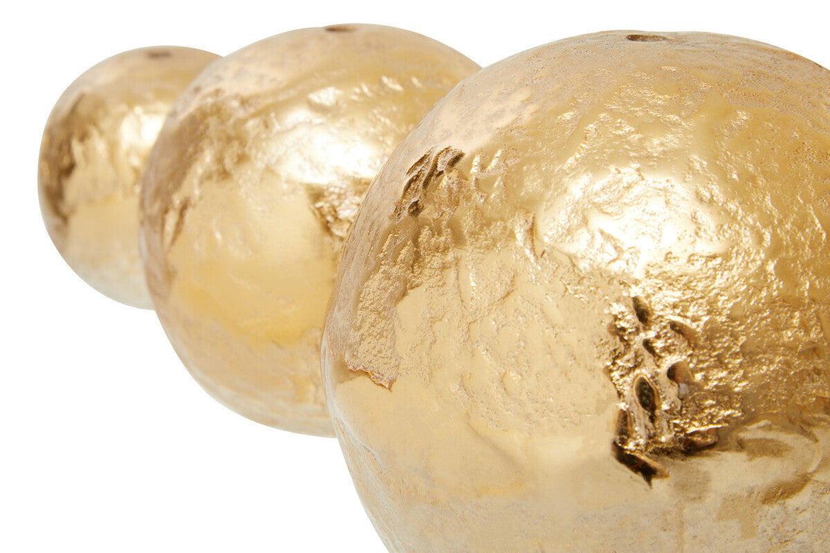 Dion Set Of Three Ombre Silver and Gold Finish Deco Balls