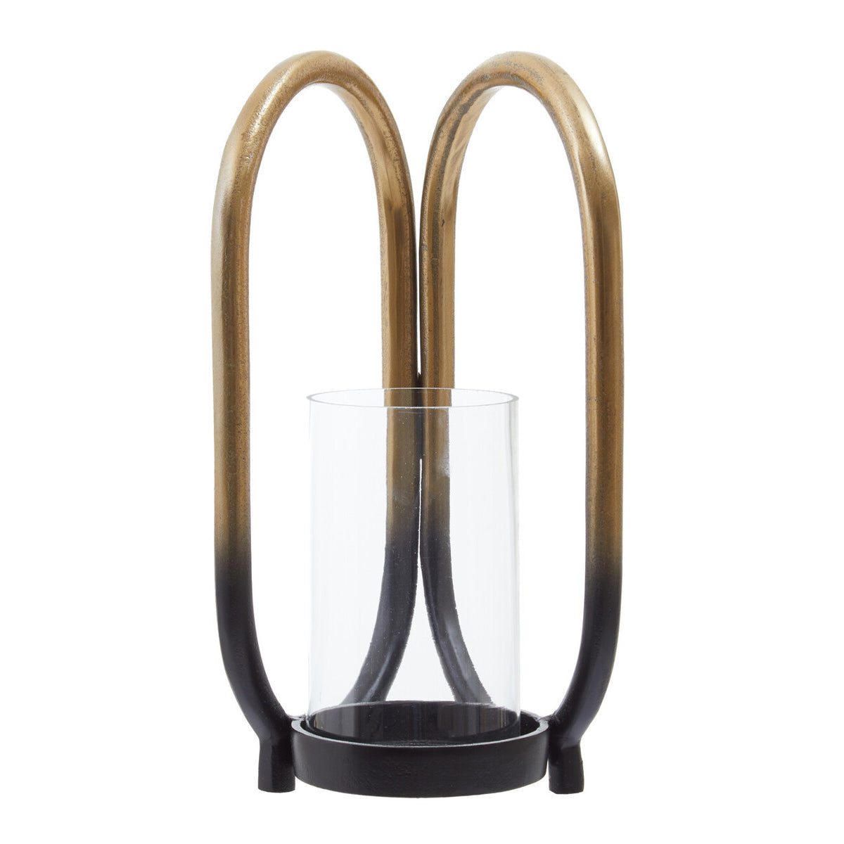 Deomali Small Ombre Black and Gold Finsh Candle Holder