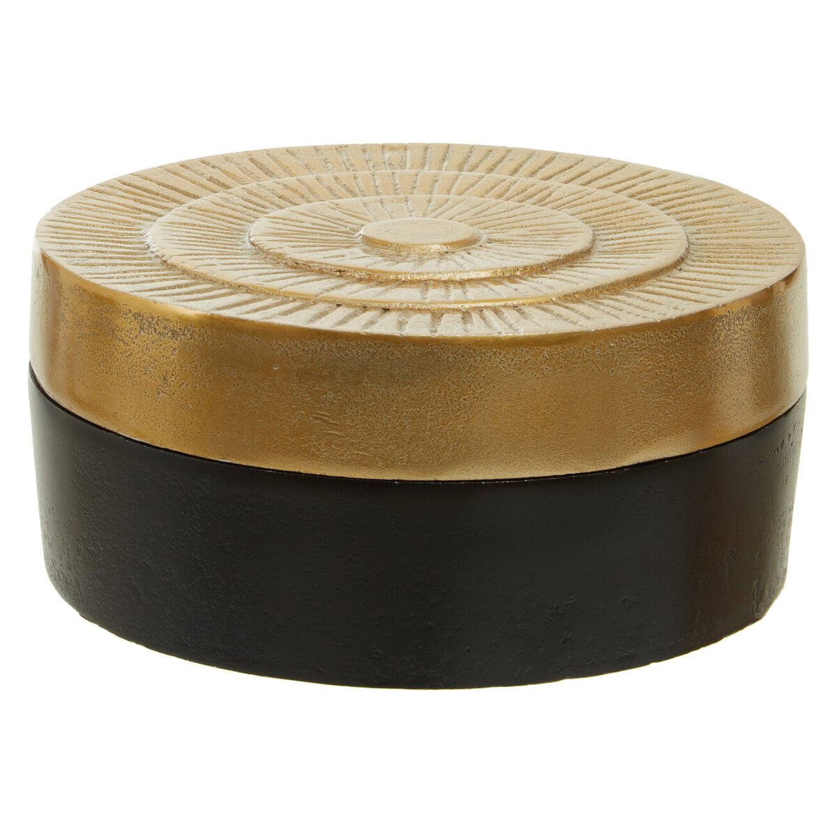 Deomali Large Two Toned Black and Gold Round Box