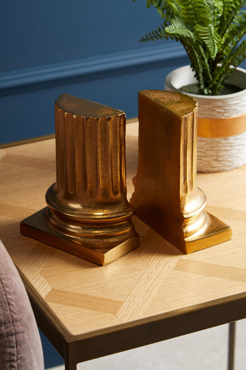 Kensington Townhouse Gold Pillar Bookends