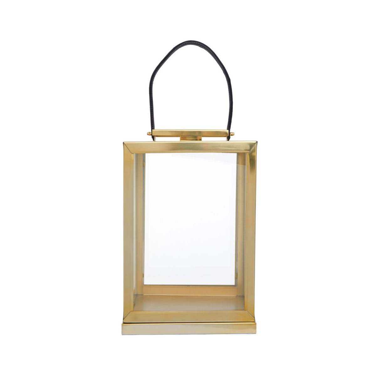 Herber Small Gold Steel With Hair On Leather Handle Lantern