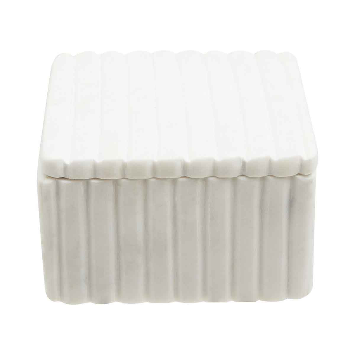 Oxana Small Ribbed Marble Trinket Box