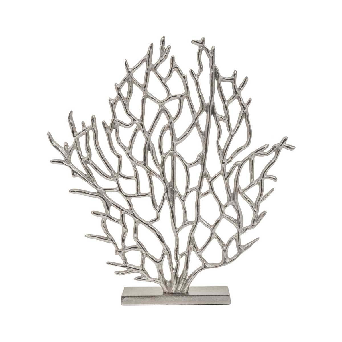 Prato Small Silver Nickel Finish Coral Sculpture