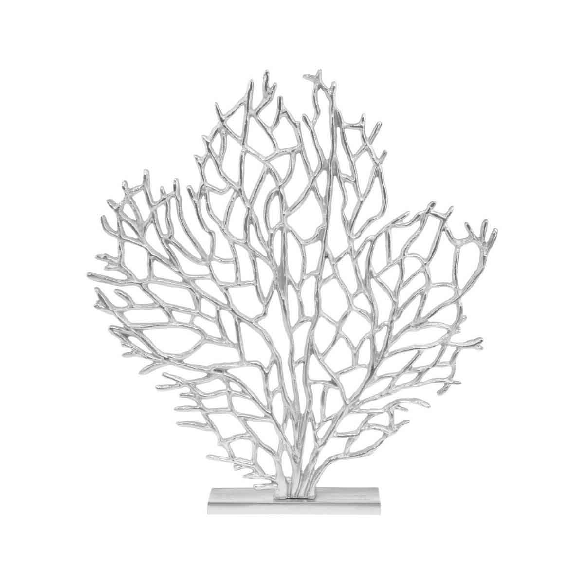 Prato Large Silver Nickel Finish Coral Sculpture