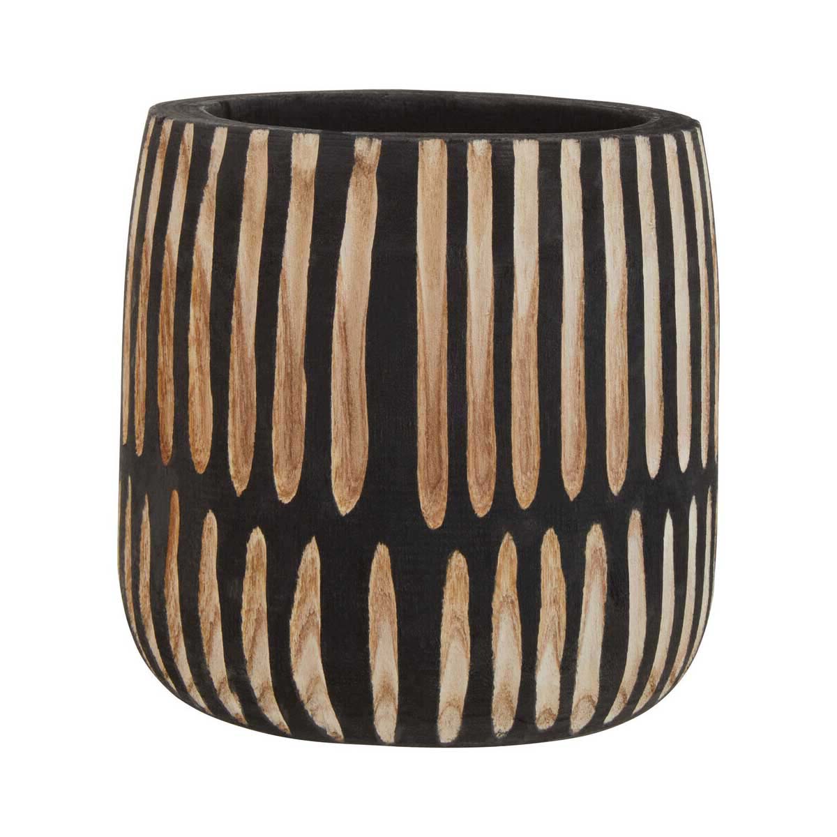 Arlo Small Engraved Natural And Black Planter