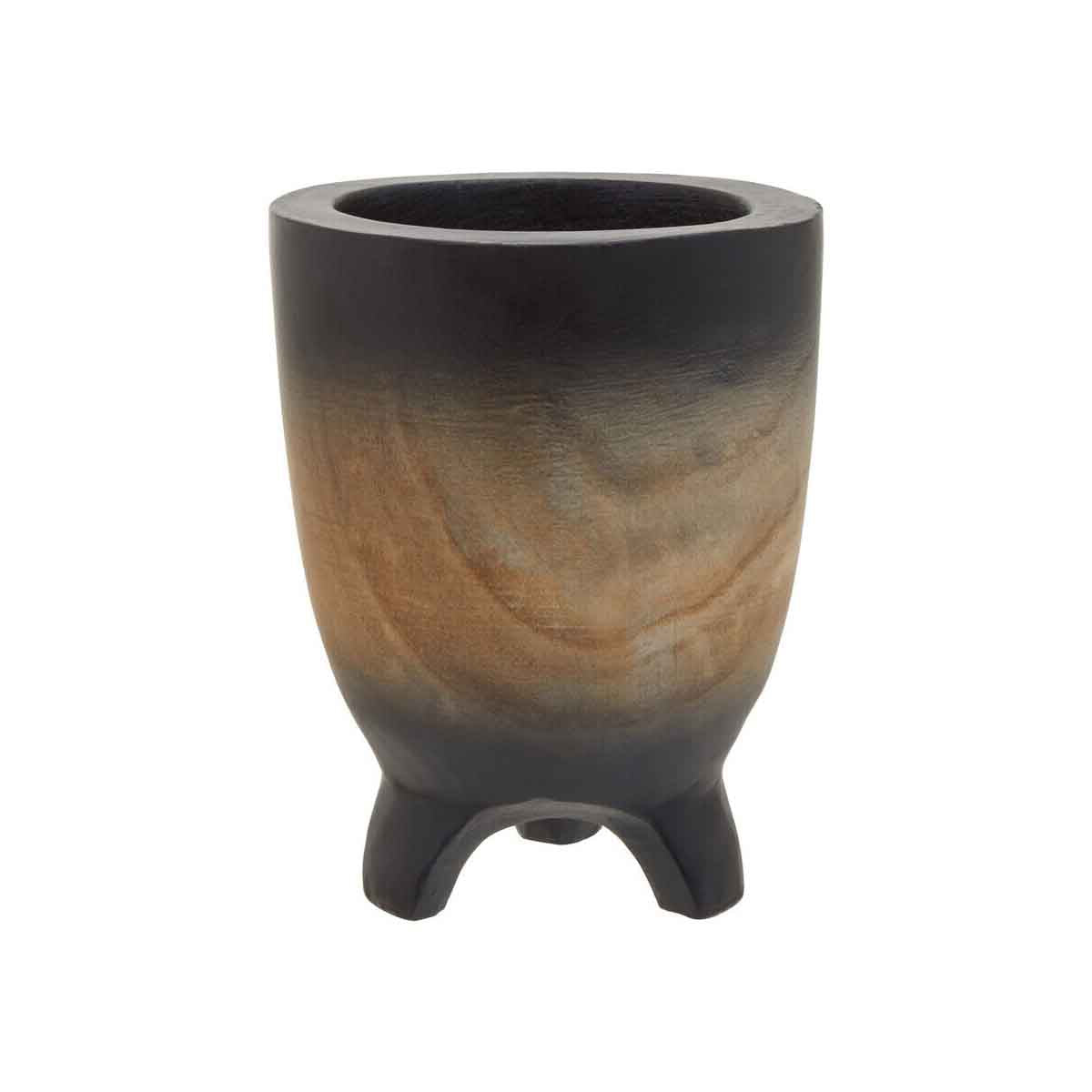 Arlo Small Wooden Black Ombre Planter