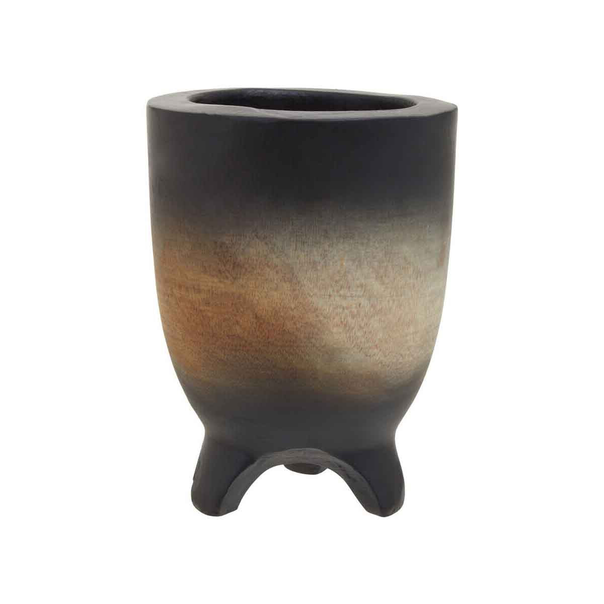 Arlo Large Wooden Black Ombre Planter