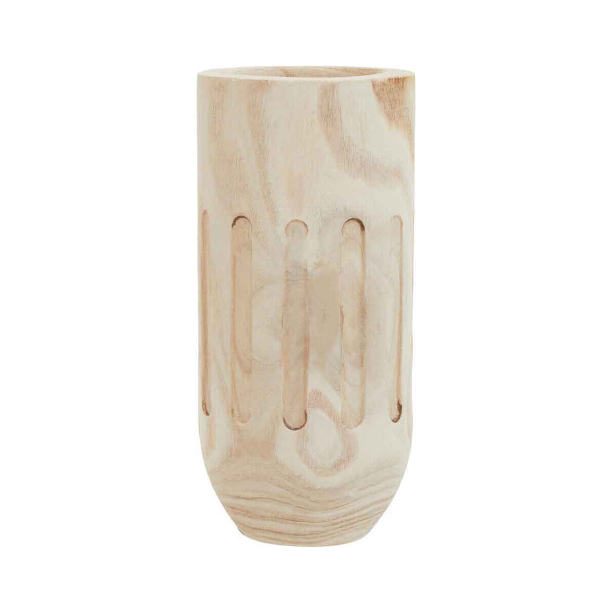 Arlo Natural Engraved Wooden Vase.