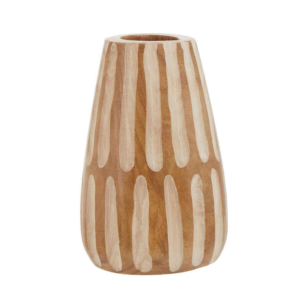 Arlo Small Brown And Natural Wooden Vase